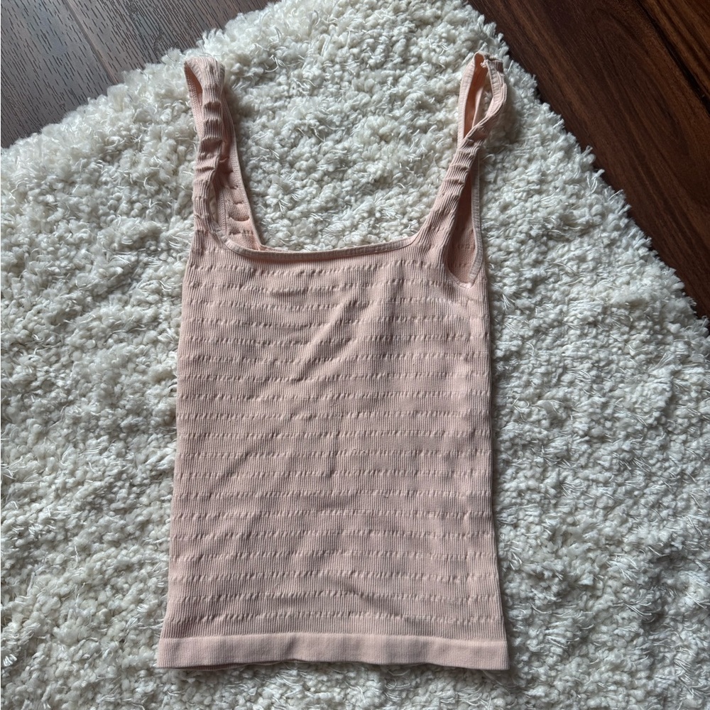 Free People Blush Textured Tank Top